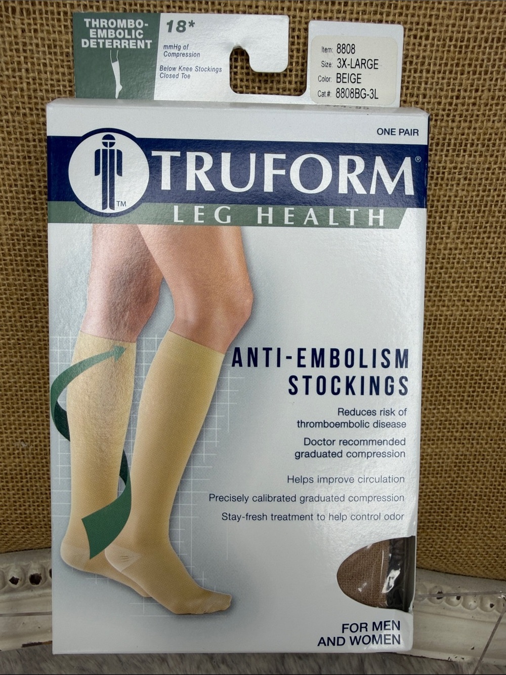 Truform Anti-Embolism Knee High Stockings β Beige (3X-Large)